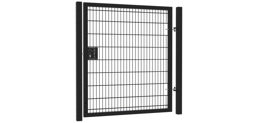 A Black Apollo Security Gate with Latch and Key Lock - 1.8m High x 1.2m Wide 868 Twin Mesh Security Gate