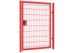 An Apollo 1.8m High x 1.2m Wide Single Leaf 868 Mesh Security Gate with Latch and key Lock - Red PPC Finish