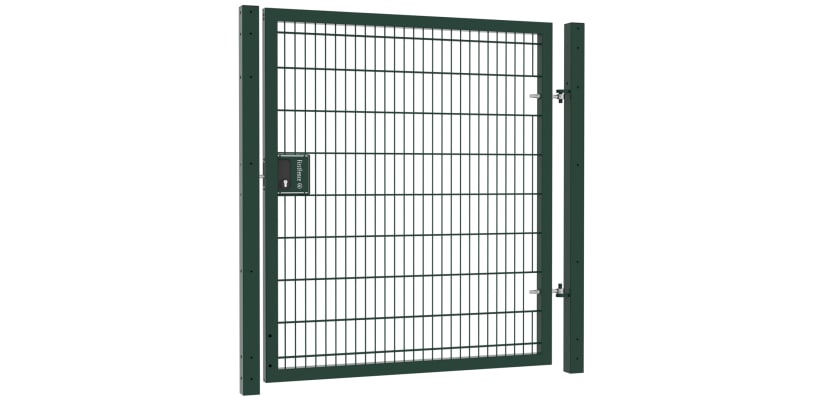 A 1.8m High x 1.2m Wide Single Leaf 868 Mesh Security gate with Key Lock - Green PPC Finish