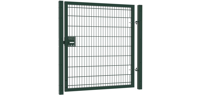 A Green Apollo 1.8m High x 1.0m Wide Single Leaf 868 Twin Mesh Gate with Sliding Latch