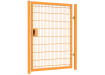 An Apollo 1.8m High x 1.2m Wide 868 Twin Mesh Single Leaf Security Gate in Yellow with Key Lock