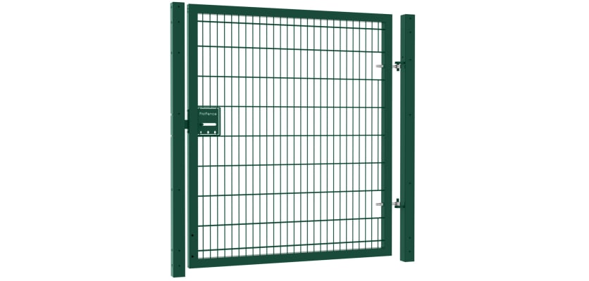A Green Apollo 1.8m High x 2.0m Wide Single Leaf 868 Mesh Security Gate with Sliding Latch