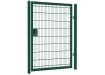 A Green 1.8m high x 2.0m Wide Single Leaf 868 Mesh Gate with Latch and Key Lock