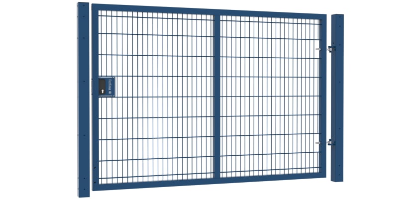 Apollo 1.8m High x 2.5m Single Leaf 868 Twin Mesh Security Gate with Key Lock - Blue PPC Finish