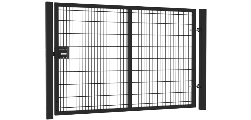A Black Apollo 1.8m High x 2.5m Wide Single Leaf 868 Twin Mesh Security Gate with Sliding Latch