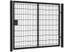 Apollo 1.8m High x 2.5m Wide Single Leaf 868 Twin Mesh Security Gate with Latch and Key Lock - Black PPC Finish