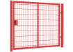 A Red Apollo 1.8m High x 2.5m Wide Single Leaf 868 Twin Mesh Security Gate with Key Lock