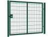 An Apollo 1.8m High x 2.5m Wide Single Leaf 868 Twin Mesh Security gate with Sliding Latch - Green PPC Finish