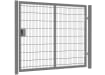 An Apollo 1.8m High x 2.5m Wide Single Leaf Twin Mesh Security Gate with Key Lock - Grey PPC Finish