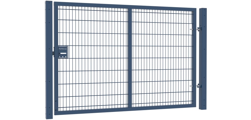 A Blue Apollo 868 Mesh Security Gate with Sliding Latch - 1.8m High x 2.5m Wide Single Leaf 