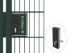 Deadbolt Lock and Fixing Kit installed on mesh gate