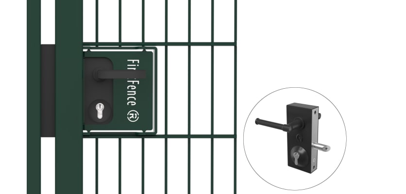  Latch Deadlock and Fixing Kit installed on single leaf gate