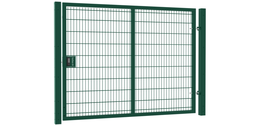 Twin mesh single leaf gate kit in Apollo 2.0m high and 3.0m wide design, showcasing durable materials and sleek finish.