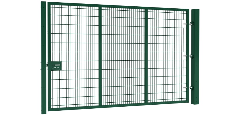 Twin mesh single leaf gate kit featuring a sleek design with a height of 2.0 meters and width of 3.5 meters, perfect for residential or commercial use.