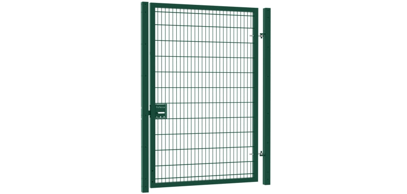 Twin mesh single leaf gate kit in Apollo 2.4m height and 1.2m width, featuring durable materials and a modern design for secure access.