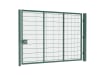 Twin mesh single leaf gate kit in a sleek design, measuring 2.4m in height and 5.0m in width, ideal for secure outdoor spaces.