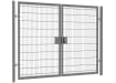 Twin mesh double leaf gate kit with a height of 3.0m and width of 6.0m, featuring a sturdy aluminum frame and secure locking mechanism.