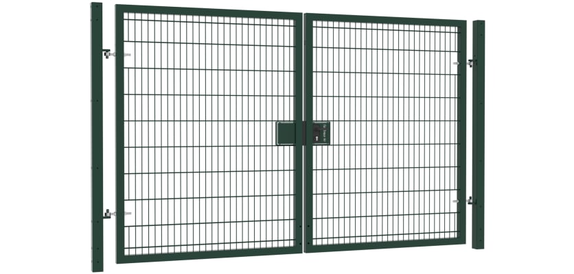 Apollo 3.0m high by 6.0m wide twin mesh double leaf gate kit showcasing sturdy construction and durable design, ideal for enhancing security and accessibility.