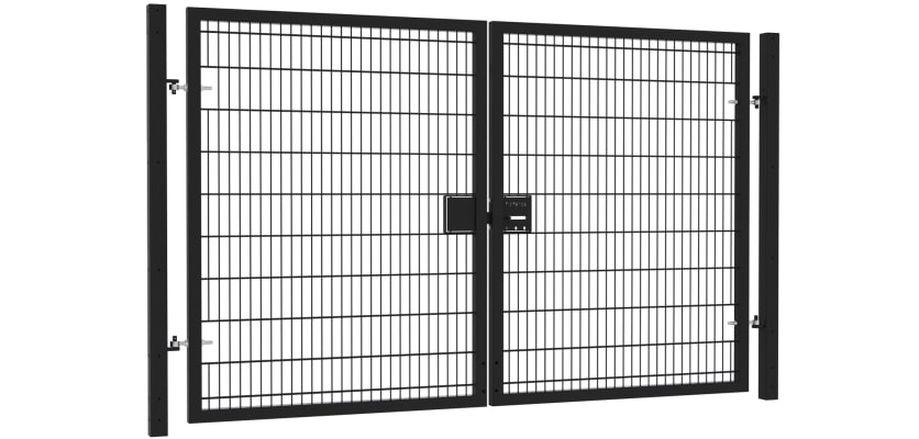 868 Twin Mesh Double Leaf Gate Kit in Apollo design, featuring a height of 3.0 meters and width of 6.0 meters, ideal for secure entrances.