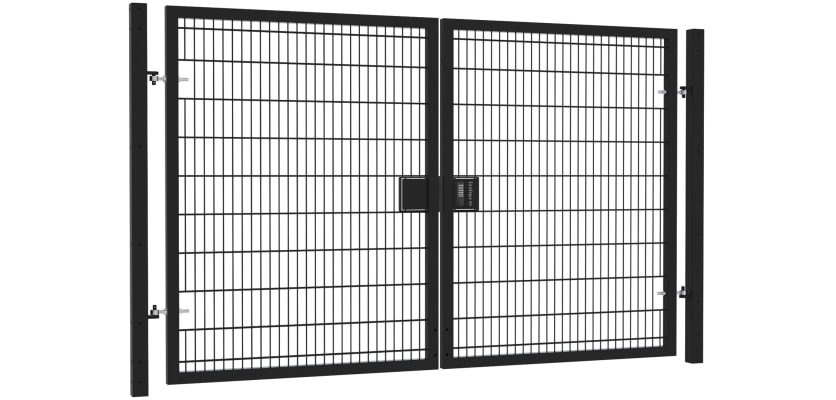 Twin mesh double leaf gate kit with dimensions 3.0m high and 6.0m wide, featuring a durable Apollo design suitable for various entryway needs.