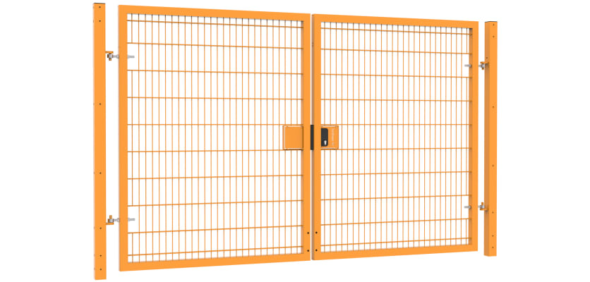 Twin mesh double leaf gate kit featuring a durable 3.0m height and 6.0m width, designed for secure outdoor access.