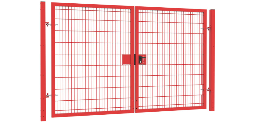 Twin mesh double leaf gate kit featuring a robust 3.0m height and 6.0m width, ideal for secure entryways and outdoor fencing.