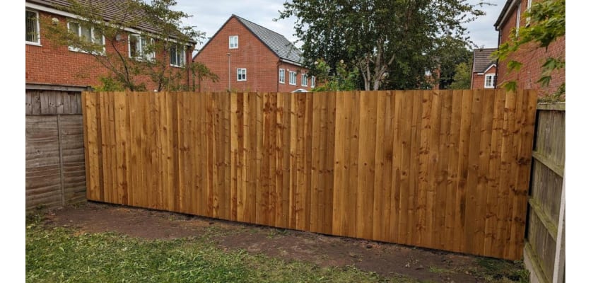 Feather edge timber fencing installed 
