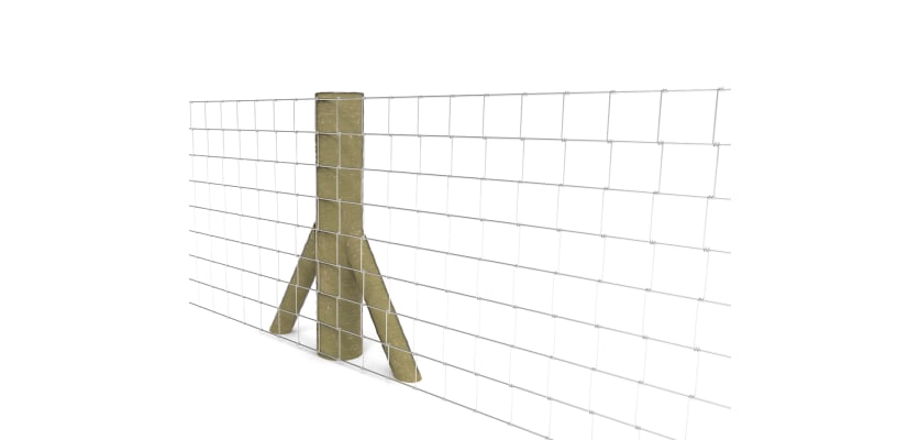 Render of our timber strainer post kit designed for net fencing