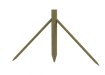 Timber intermediate strainer post product image, above ground with visible spike