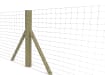 Wooden timber strainer post with net fencing