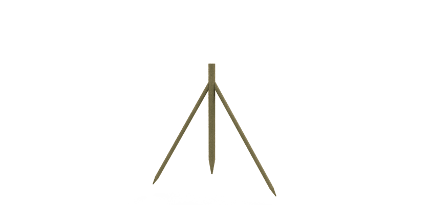 Render of timber struts above ground with no fencing