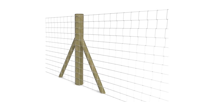 First Fence timber strainer post kit, with strut and wire