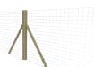 Timber fence post with wire net fencing
