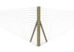 Timber corner fence post with wire net fencing