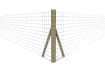 Corner timber post for mesh fencing
