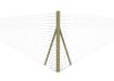 Timber corner post with net fencing