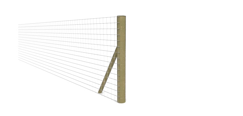 Timber end strainer post kit for net fencer