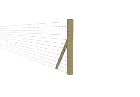 Timber End Strainer Post Kit to Suit 60cm to 120cm One Inch Netting Tanalised UC4