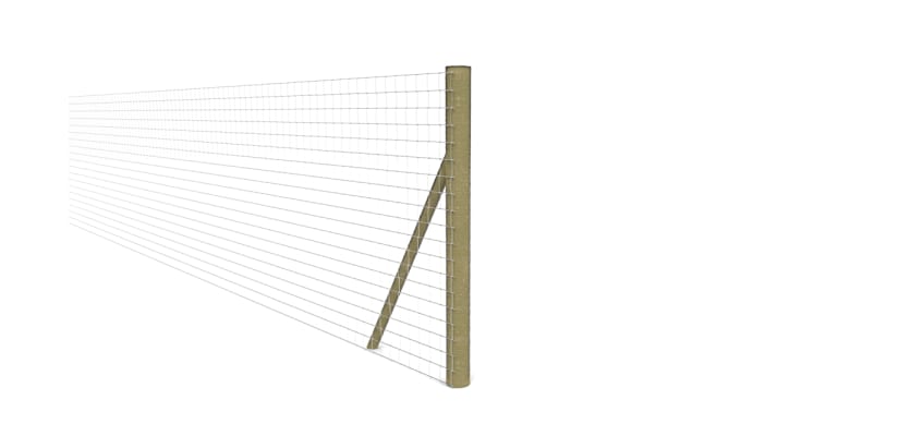 Timber end post for 180cm one inch netting fence