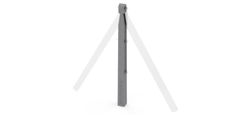 Concrete chain link Two-Way Post (isolated)