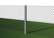 Intermediate concrete post with chain link fencing, installed in a field