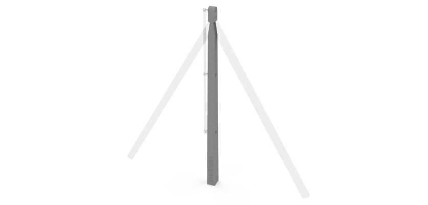 1.5m Concrete Chain Link Two Way Post (Isolated)