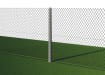 Intermediate concrete post holding up chain link fencing