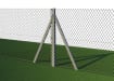 Green chain wire mesh fencing with concrete posts