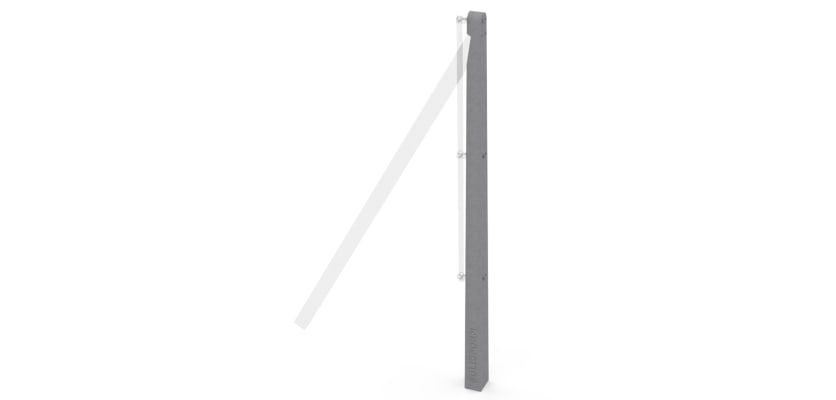 1.5m Concrete Chain Link End Post (Isolated)