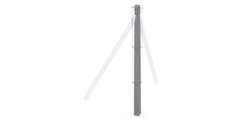 1.5m Concrete Chain Link Corner Post (Isolated)