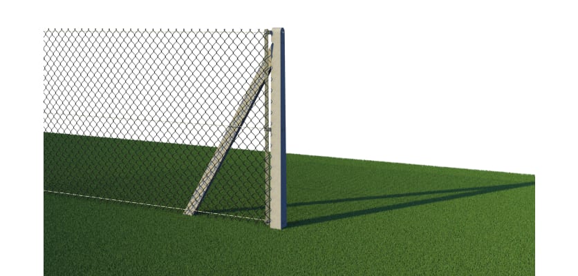 End post for chain link fencing, made of concrete