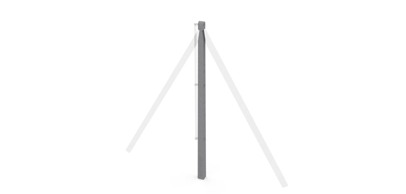 1.8m Concrete Chain Link Two Way Post (Isolated)