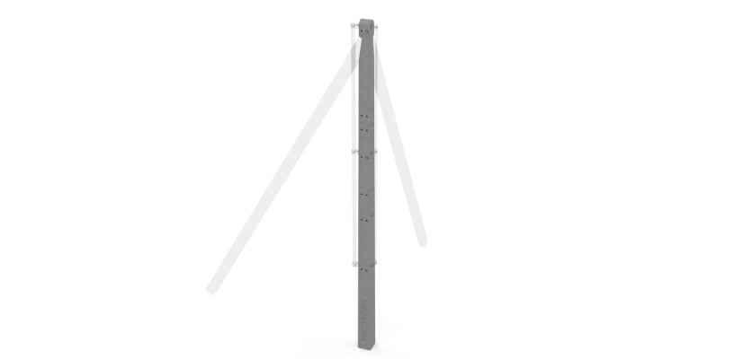 1.8m Concrete Chain Link Corner Post (Isolated)