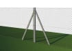 Green chain link fencing with concrete posts